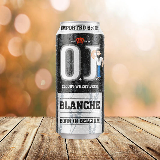 O.J. Blanche Premium Wheat Beer Can-O.J. Beer